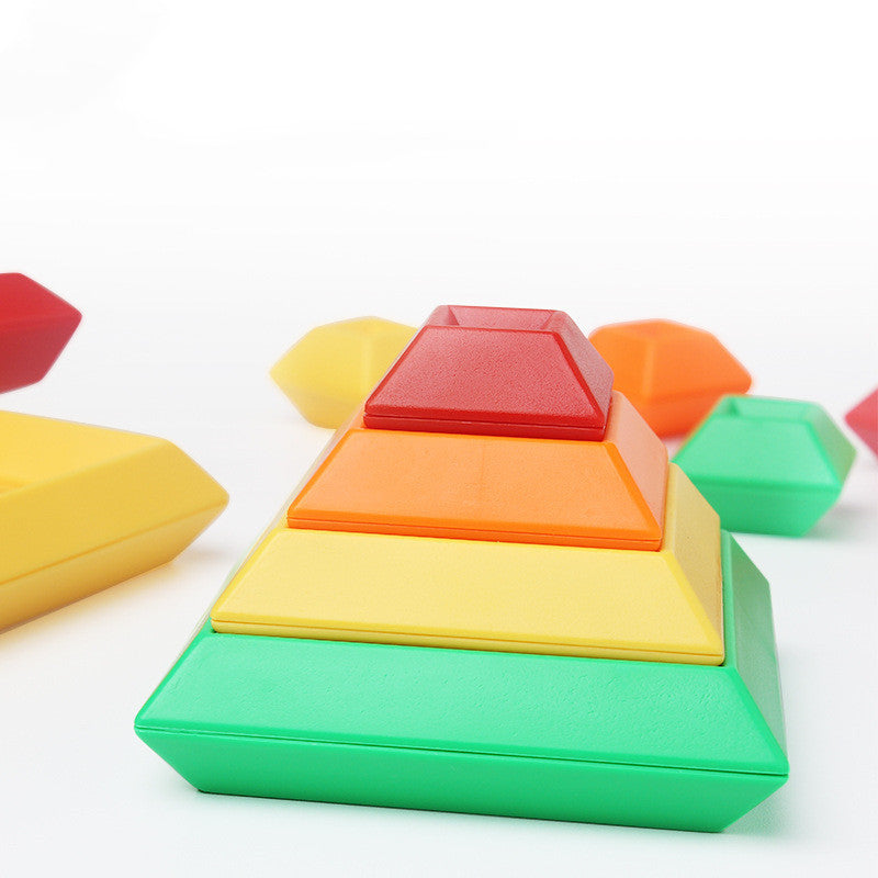 Geometric Stacking Pyramid Toy | Creative Building Blocks - Explorer Corner Toys