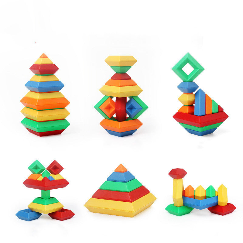 Geometric Stacking Pyramid Toy | Creative Building Blocks - Explorer Corner Toys