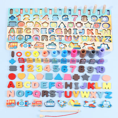 Magnetic Alphabet & Number Fishing Puzzle Board | Multi-Learning Activity - Explorer Corner Toys