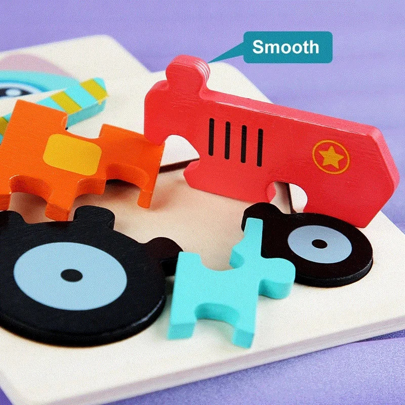 Multicolored 3D Wooden Animal Puzzles