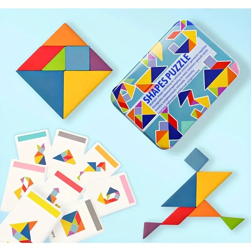 Montessori Wooden Tangram Puzzle Set for Kids