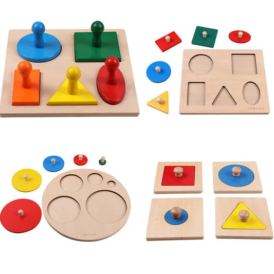 Montessori Wooden Geometric Shape Sorting Puzzle