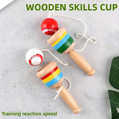 Wooden Cup and Ball Catching Game