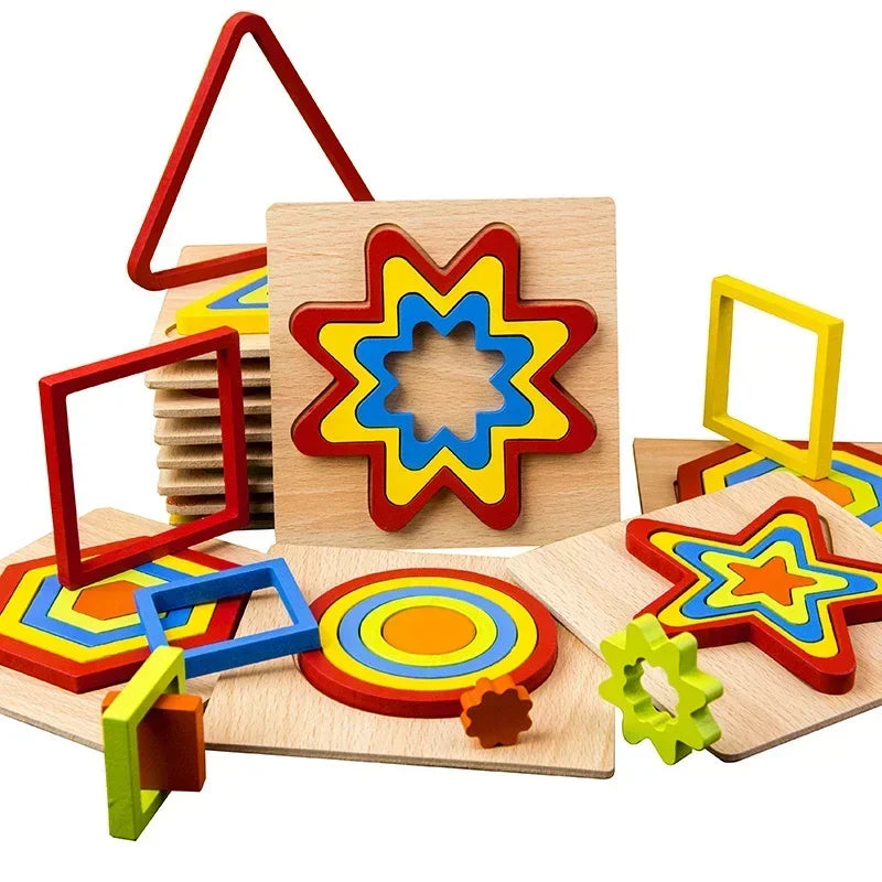 Montessori Shape Sorting Puzzle for Toddlers