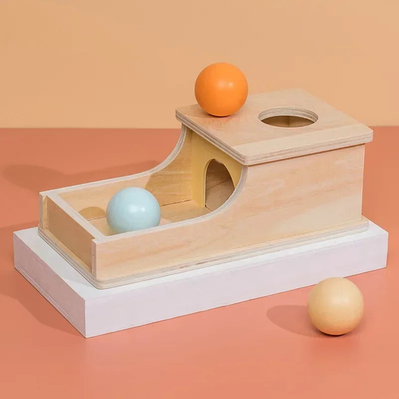 Wooden Object Permanence Box with Drawer