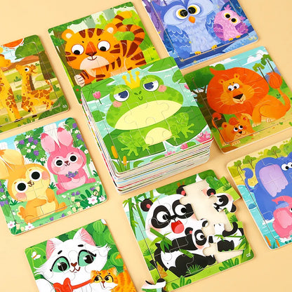 Montessori Wooden Animal & Traffic Jigsaw Puzzle