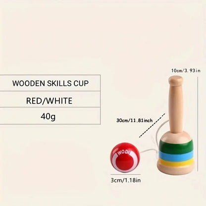 Wooden Cup and Ball Catching Game