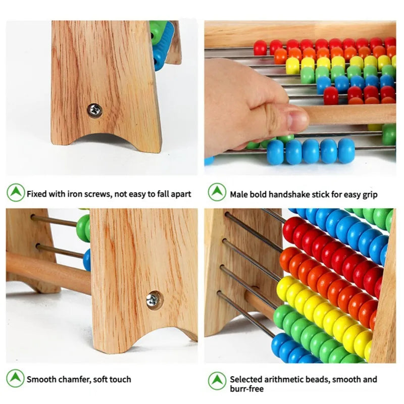 Wooden Abacus and Number Card Set