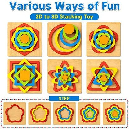 Montessori Shape Sorting Puzzle for Toddlers