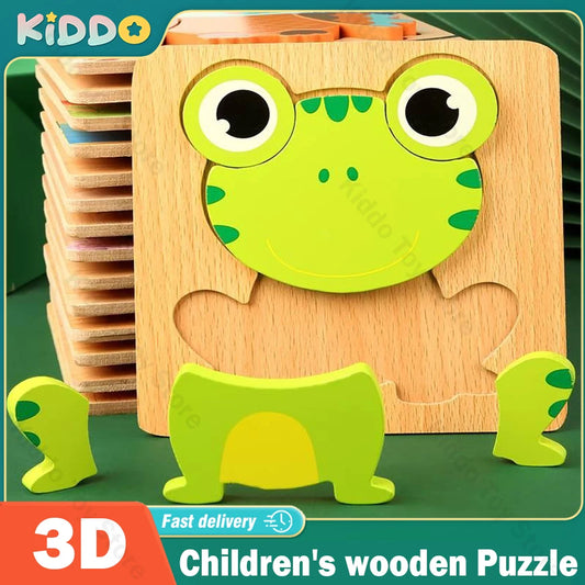 Montessori Wooden 3D Animal Puzzles