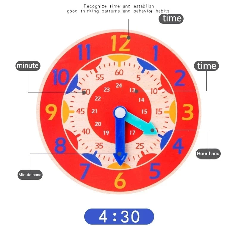 Montessori Wooden Time Teaching Clock