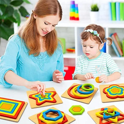 Montessori Shape Sorting Puzzle for Toddlers