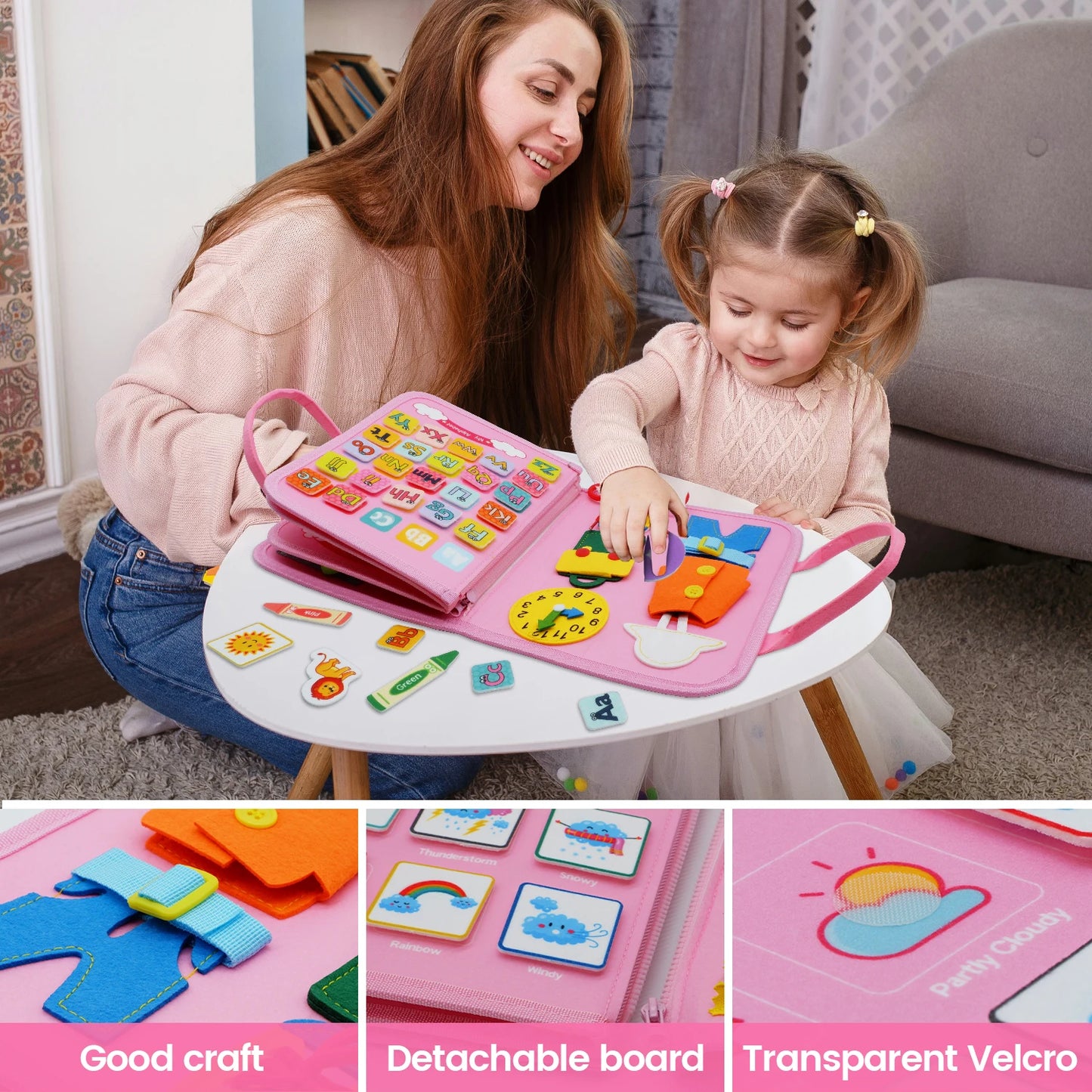 Montessori Busy Board – Travel Toy for Toddlers’ Motor Skills