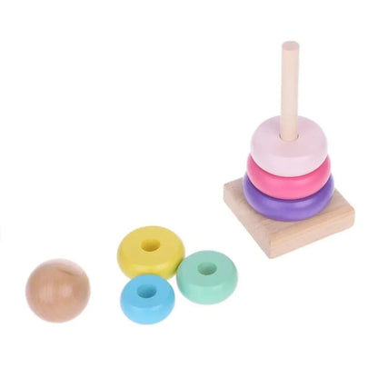 Wooden Rainbow Stacking Tower Toy