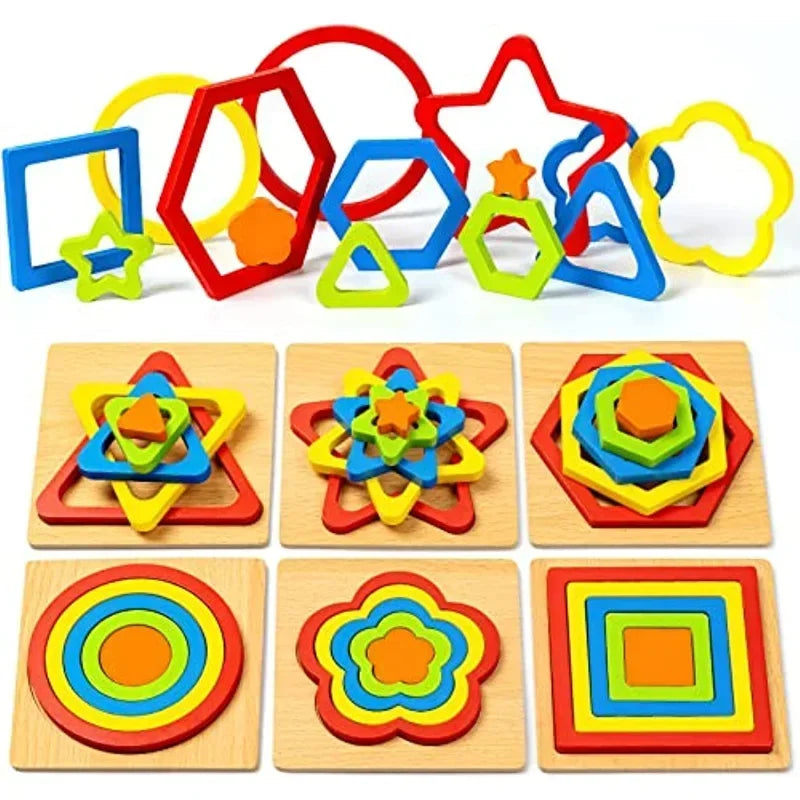 Montessori Shape Sorting Puzzle for Toddlers