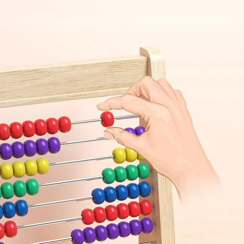 Wooden Abacus and Number Card Set