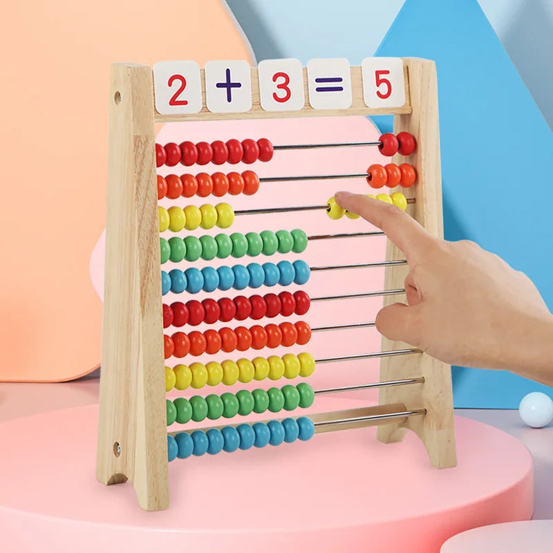 Wooden Abacus and Number Card Set