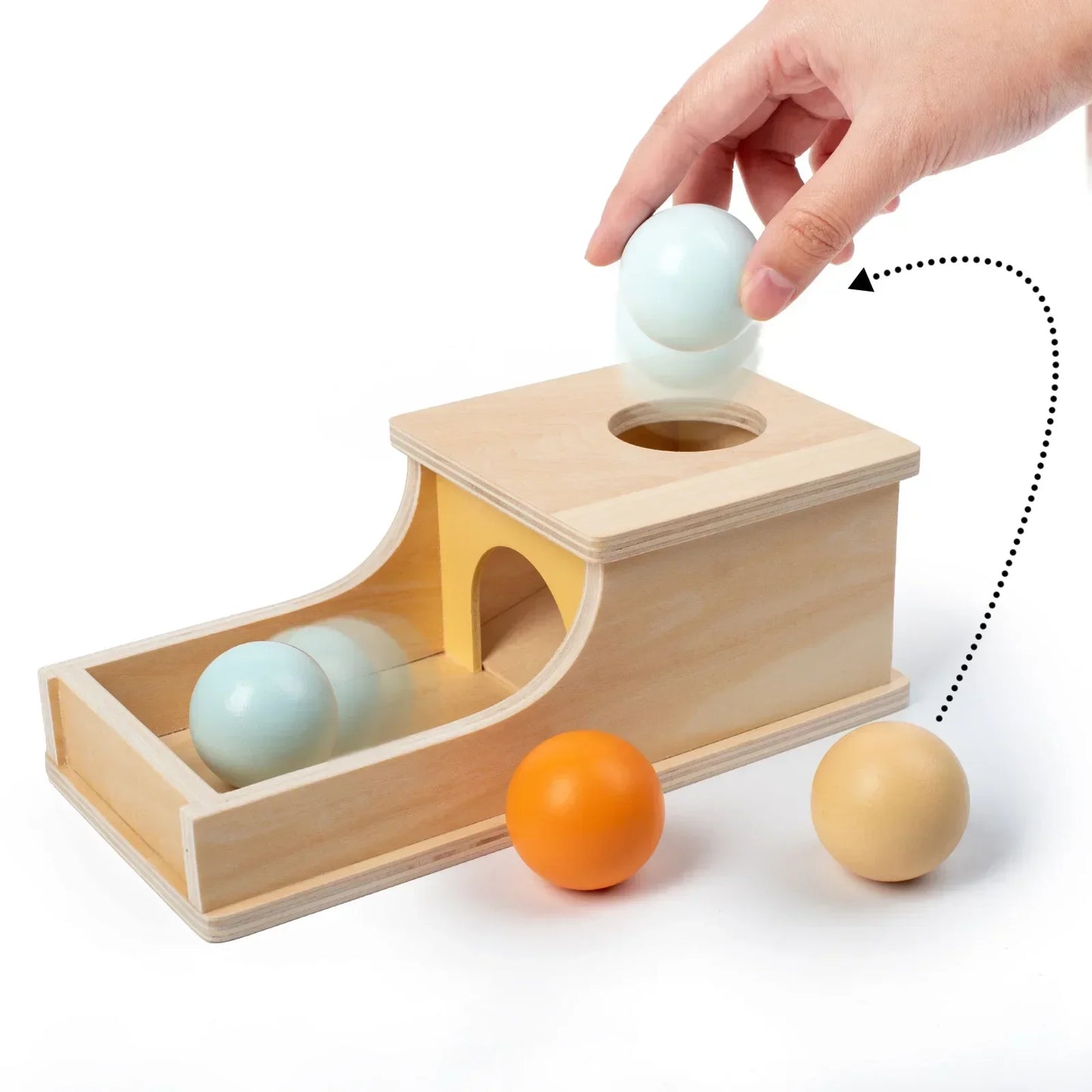 Wooden Object Permanence Box with Drawer