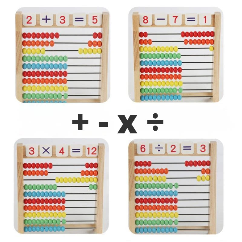 Wooden Abacus and Number Card Set