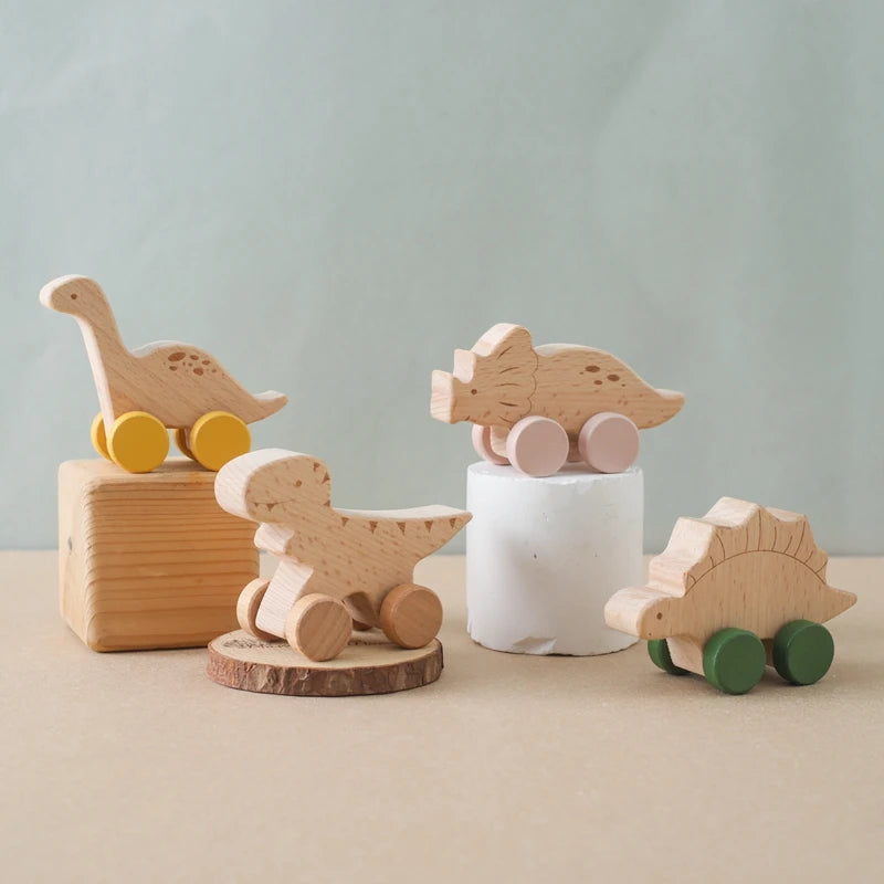 Wooden Dinosaur Push Toy Set | Natural & Eco-Friendly - Explorer Corner Toys