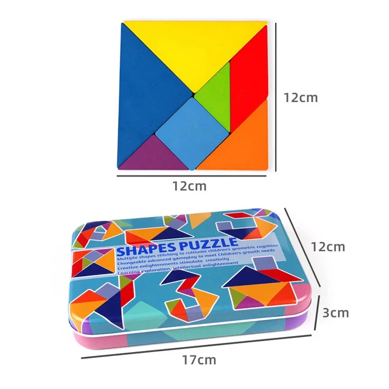 Montessori Wooden Tangram Puzzle Set for Kids