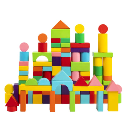 Colorful Wooden Building Blocks Set