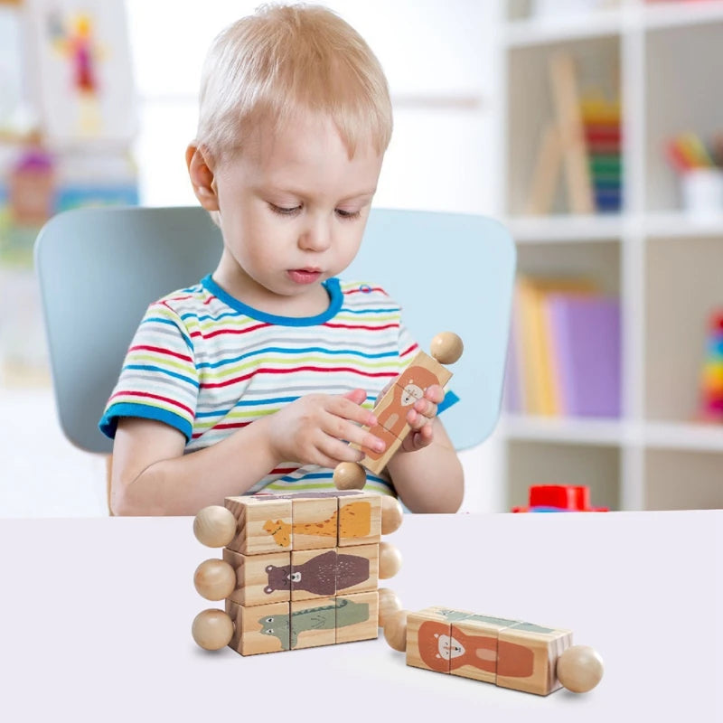 Animal Wooden Twist Puzzle | Hand-Eye Coordination Toy - Explorer Corner Toys