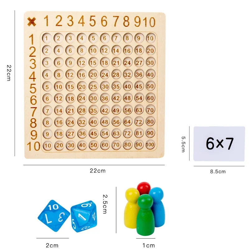 Montessori Wooden Multiplication Board Game