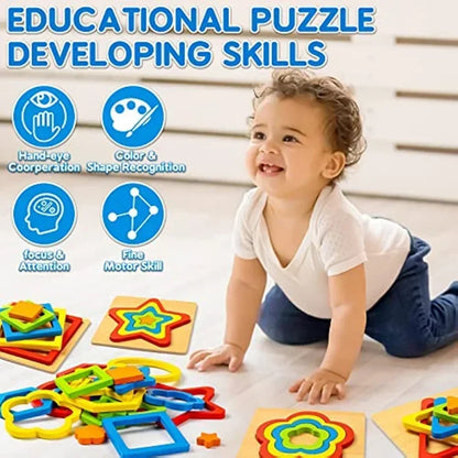 Montessori Shape Sorting Puzzle for Toddlers