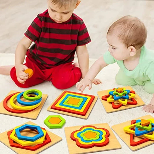 Montessori Shape Sorting Puzzle for Toddlers