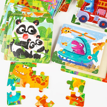 Montessori Wooden Animal & Traffic Jigsaw Puzzle