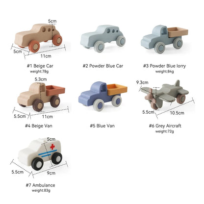 Soft Silicone and Wood Vehicles | Montessori-Inspired Play - Explorer Corner Toys