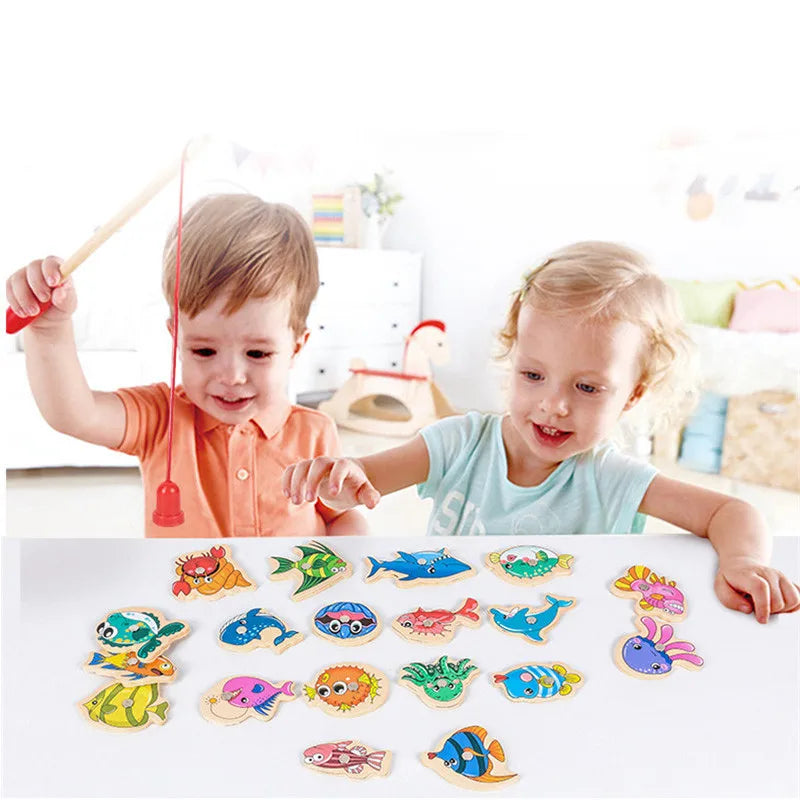 Magnetic Wooden Montessori Fishing Game