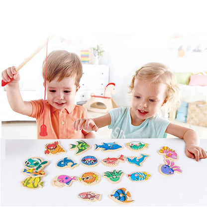 Magnetic Wooden Montessori Fishing Game