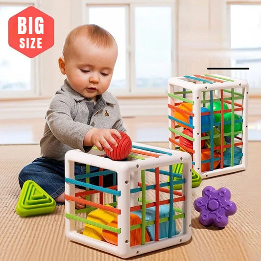 Large Sensory Activity Cube | Baby Development Toy - Explorer Corner Toys