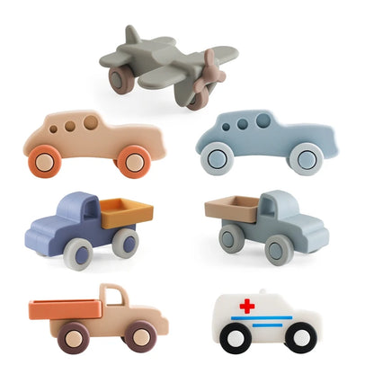 Soft Silicone and Wood Vehicles | Montessori-Inspired Play - Explorer Corner Toys