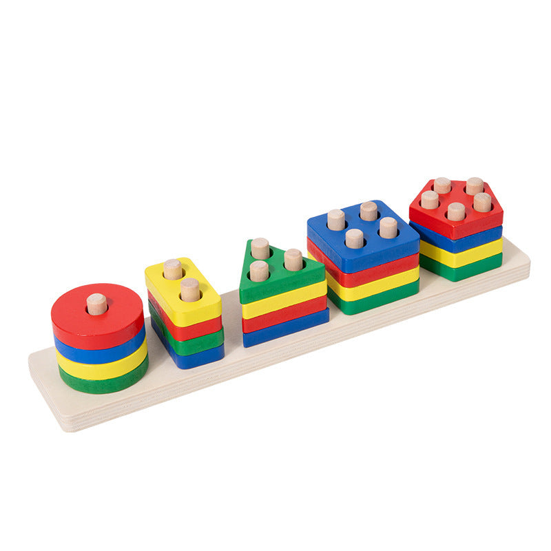 Wooden Shape Sorting Stacker | Montessori-Inspired Learning Toy - Explorer Corner Toys