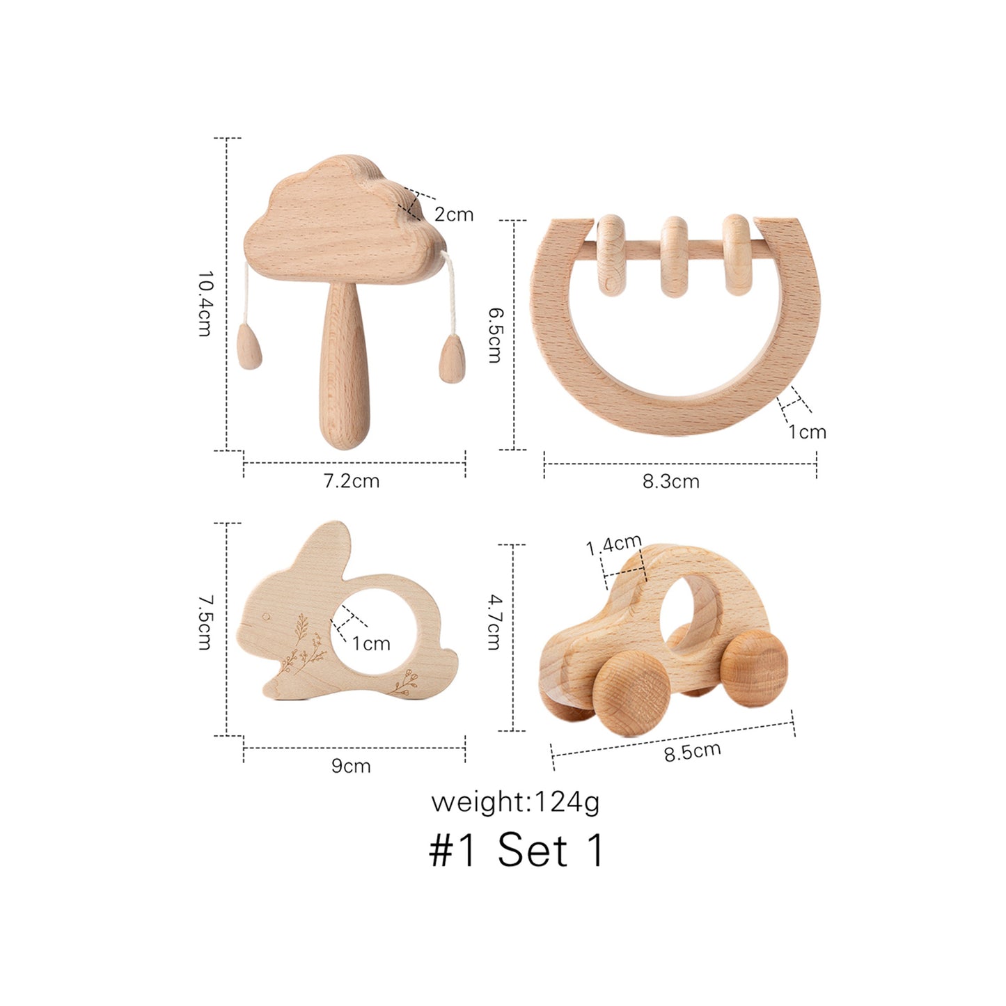 Natural Wooden Baby Toy Set | Teethers & Rattles Collection - Explorer Corner Toys