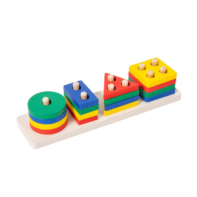 Wooden Shape Sorting Stacker | Montessori-Inspired Learning Toy - Explorer Corner Toys